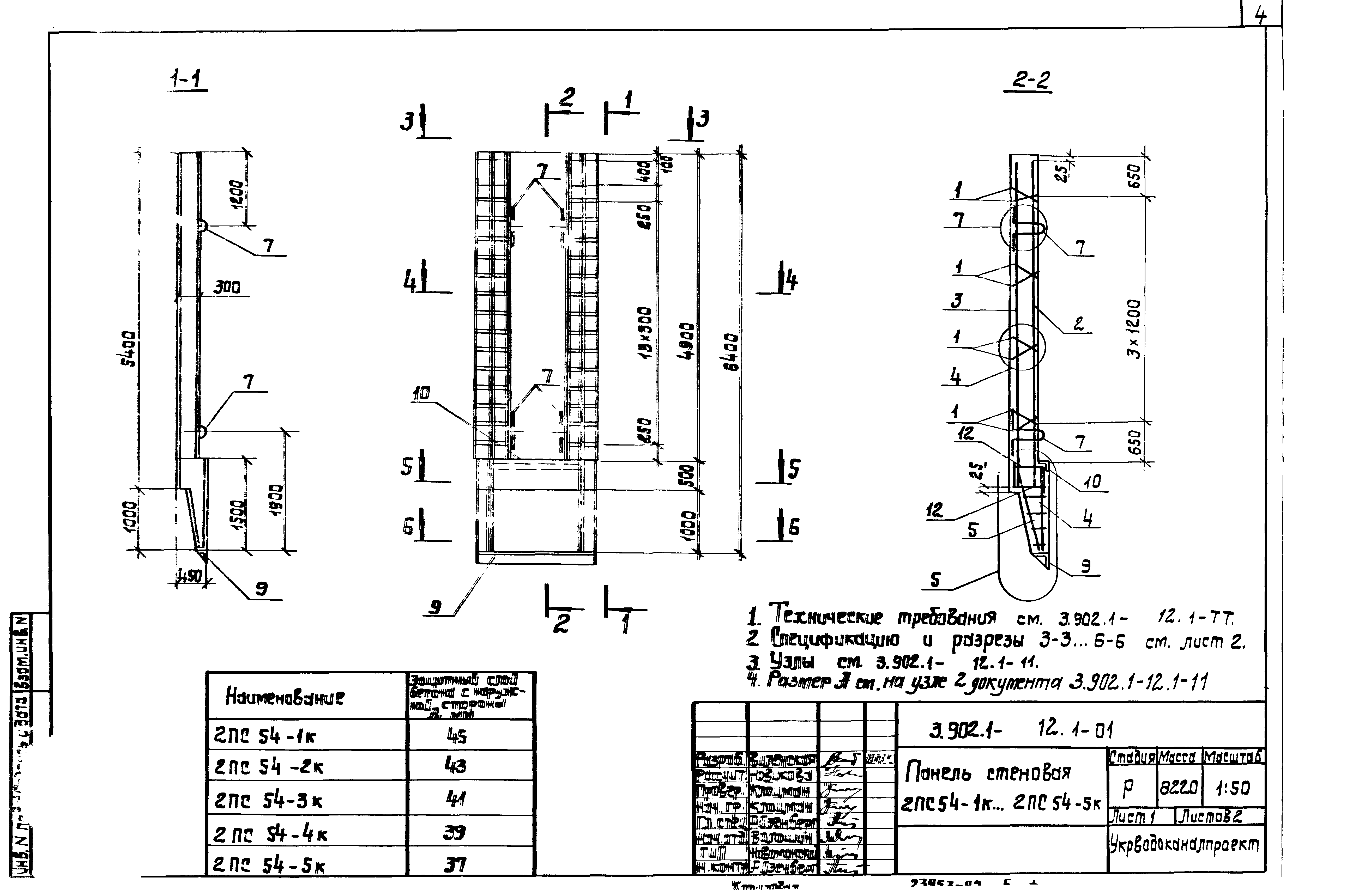 Панель стеновая 2ПС54-1к Серия 3.902.1-12, вып.1